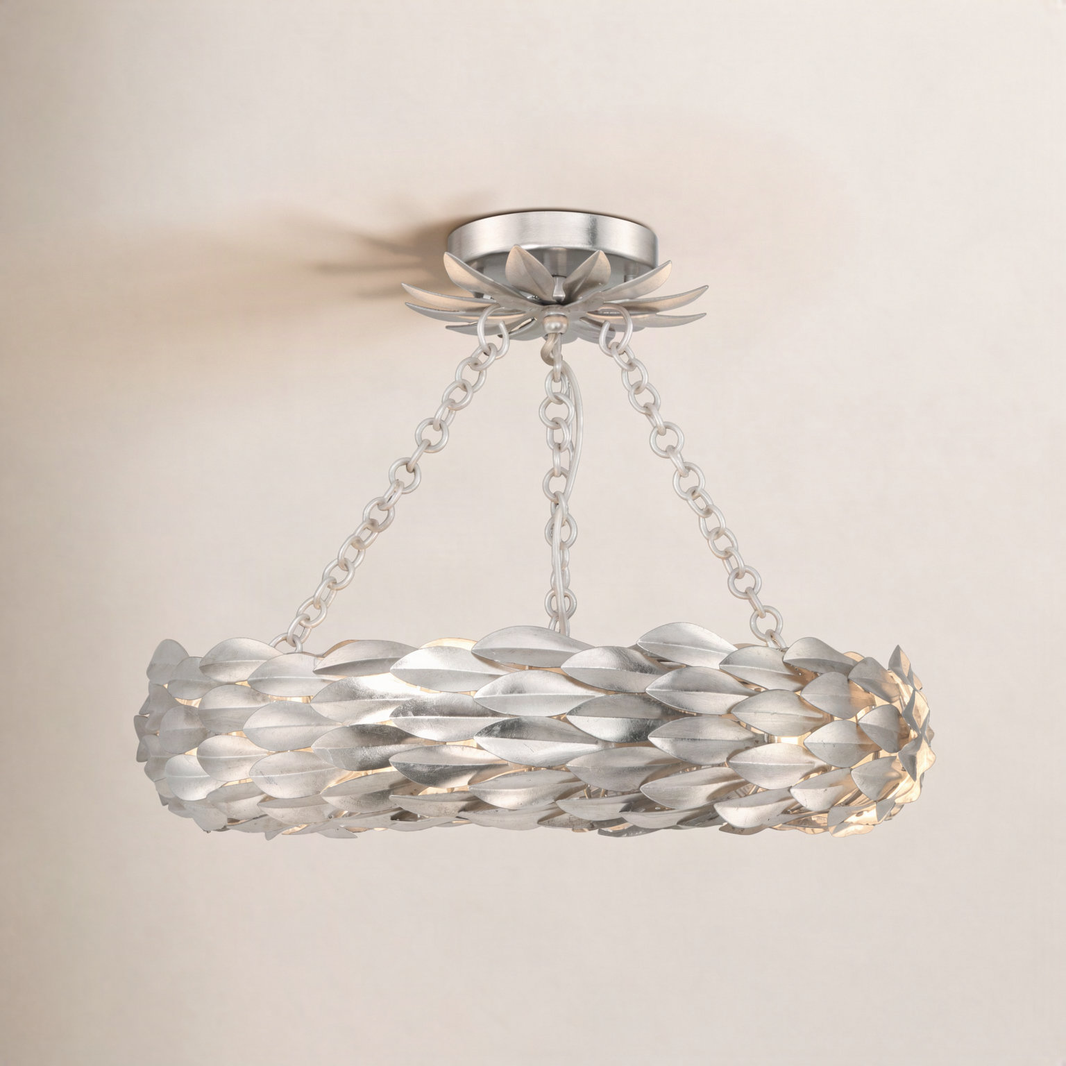 6-Light Chandelier, Antique Silver