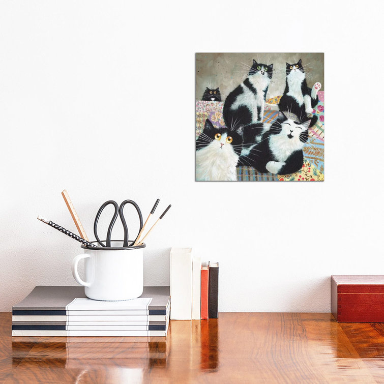 Patchwork Cats by Kim Haskins - Wrapped Canvas Print