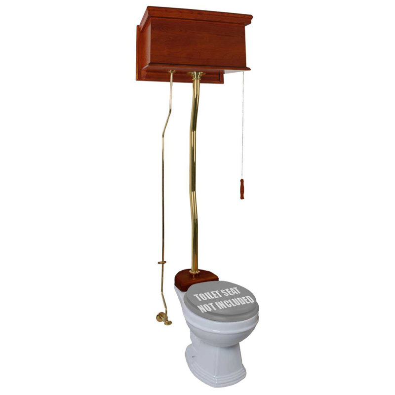 Toilette ronde 2 pièces 2 GPF (siège non inclus), Finition en acajou