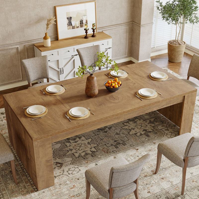 Table de salle à manger 70,86 po Farmhouse, Naturel