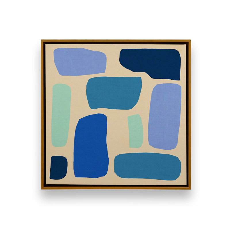Chromatic Rhythms V3 by Golden Glow Interiors, Polished Gold Floater Framed, 18" H x 18" W x 1.75" D
