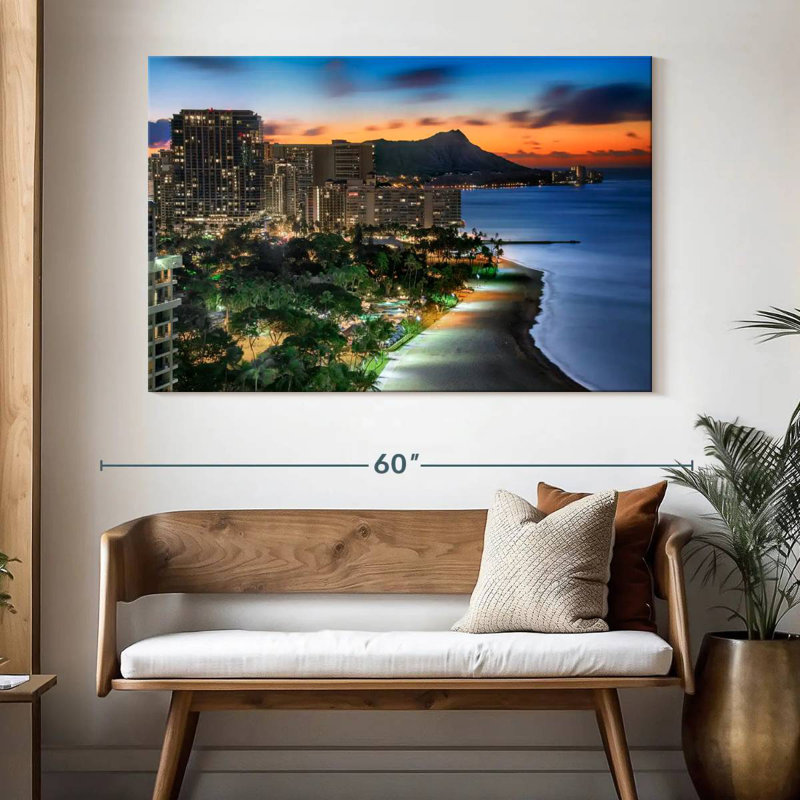 Gillard Waikiki Coast Sundown, H 34 po x l 51 po