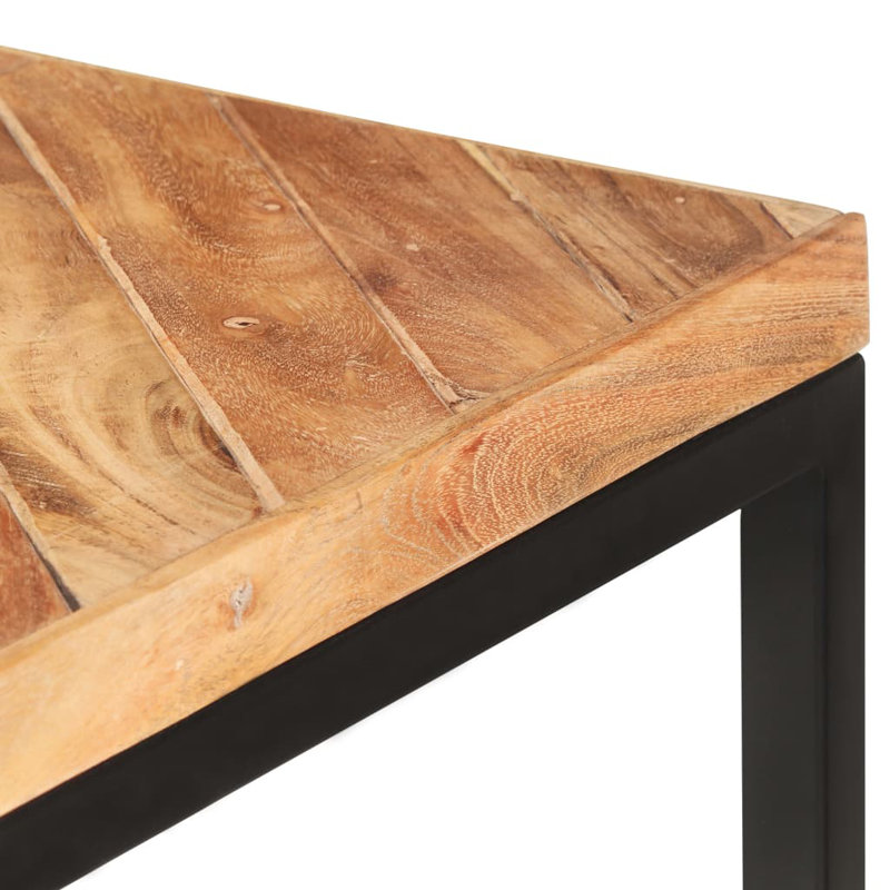 Table de salle à manger Cuisine Table de salle à manger en bois d'acacia et de manguier massif, Brun, Noir