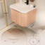 Meuble-lavabo mural 24 po, profil courbé avec finition en bois naturel, lavabo en marbre de culture, tiroir spacieux pour le rangement des cosmétiques - conception intégrée en pouces, bois à texture ondulée, fermeture en douceur-1476024670