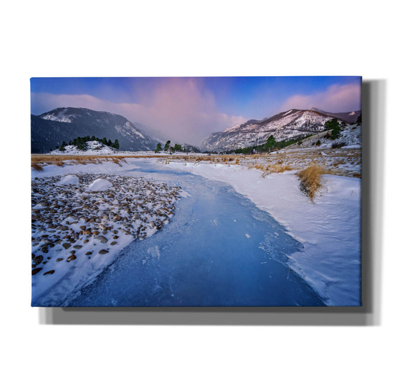 «Frozen Flow» par Rick Berk, art mural sur toile, H 18 po x l 26 po x P 0,75 po