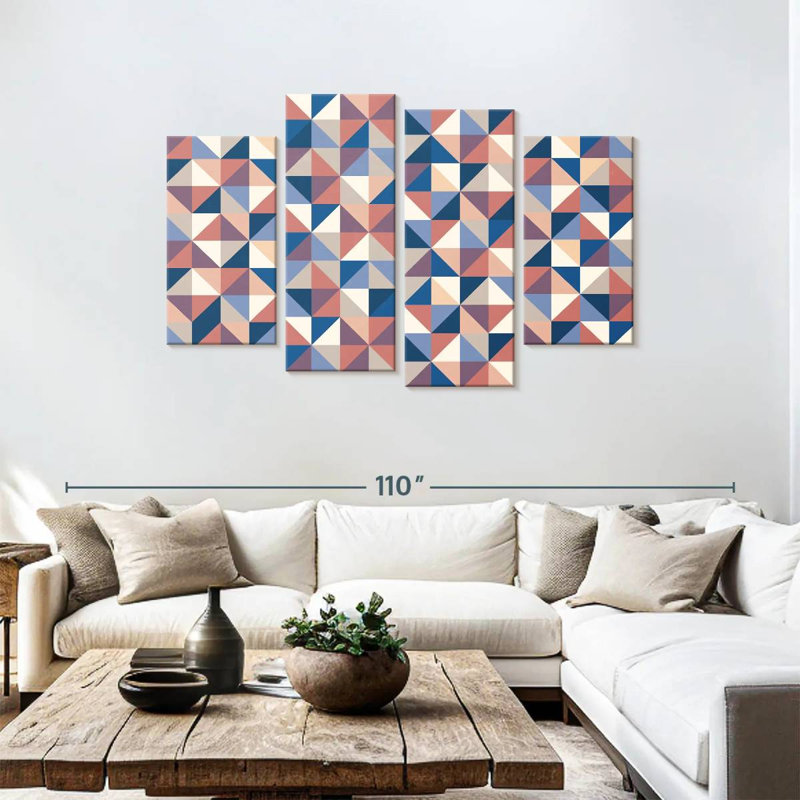 Abstrait géométrique Avery II, H 48 po x l 75 po