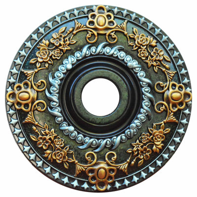 Morning Dew 17" D Polyurethane Hand Painted Ceiling Medallion
