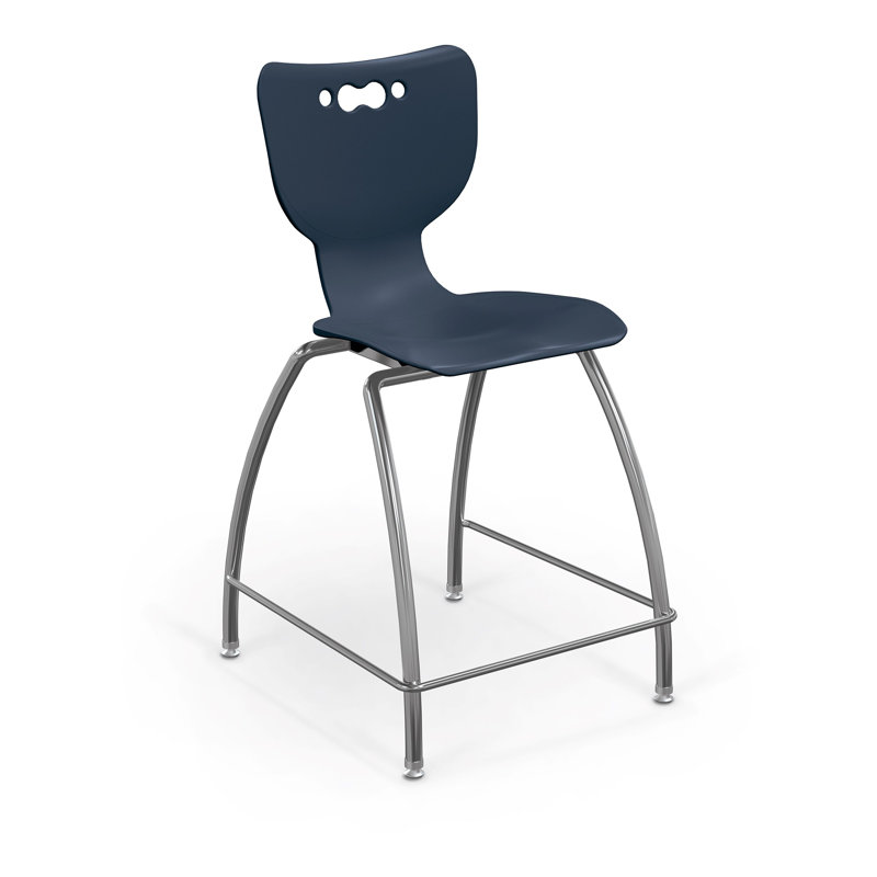 Tabouret de classe à 4 pieds Hierarchie, H 39,75 po x l 20,5 po x P 22 po, Marine