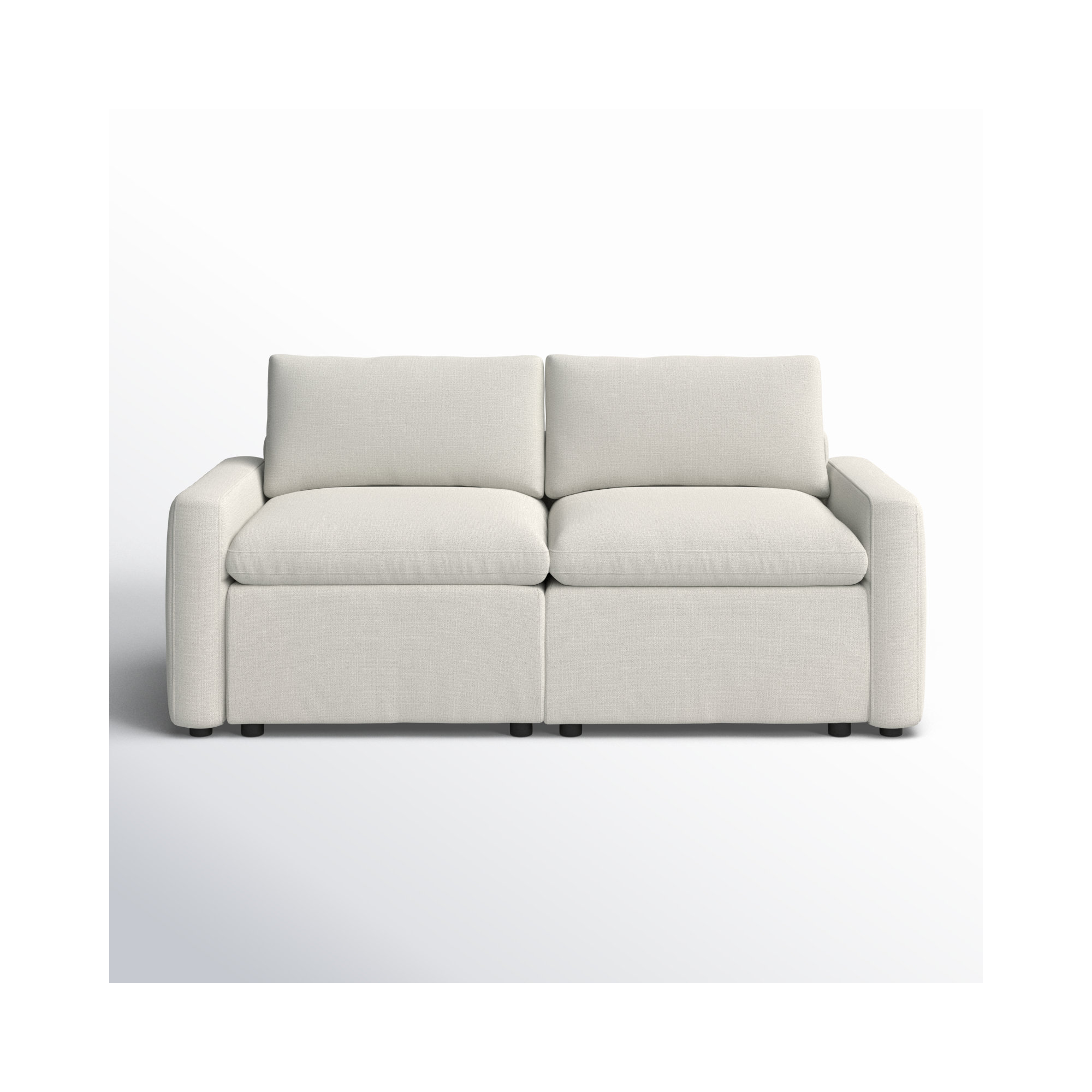 Lana 74" 2 - Piece Upholstered Modular Sofa, 34" H x 74" W x 34.6" D, Effie Linen Performance Linen