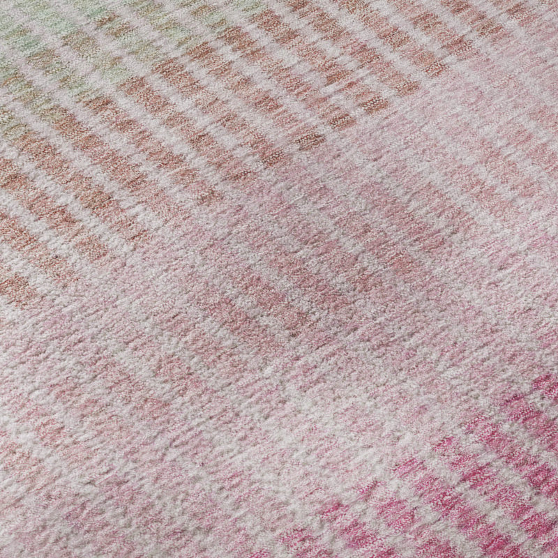 Premium Machine Washable Mayfield AMF2313 Stripes Rug, 2'3" x 7'6" Runner, Purple