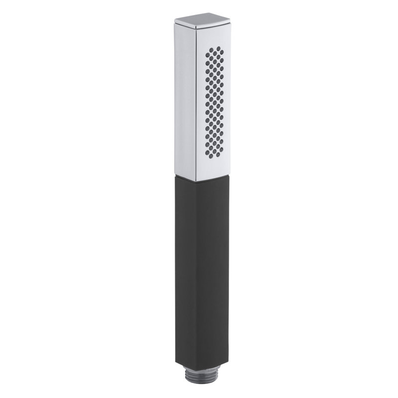 Shift 2.5 GPM Square 2-Way with Black Handle Rain Handheld Shower Head, Polished Chrome