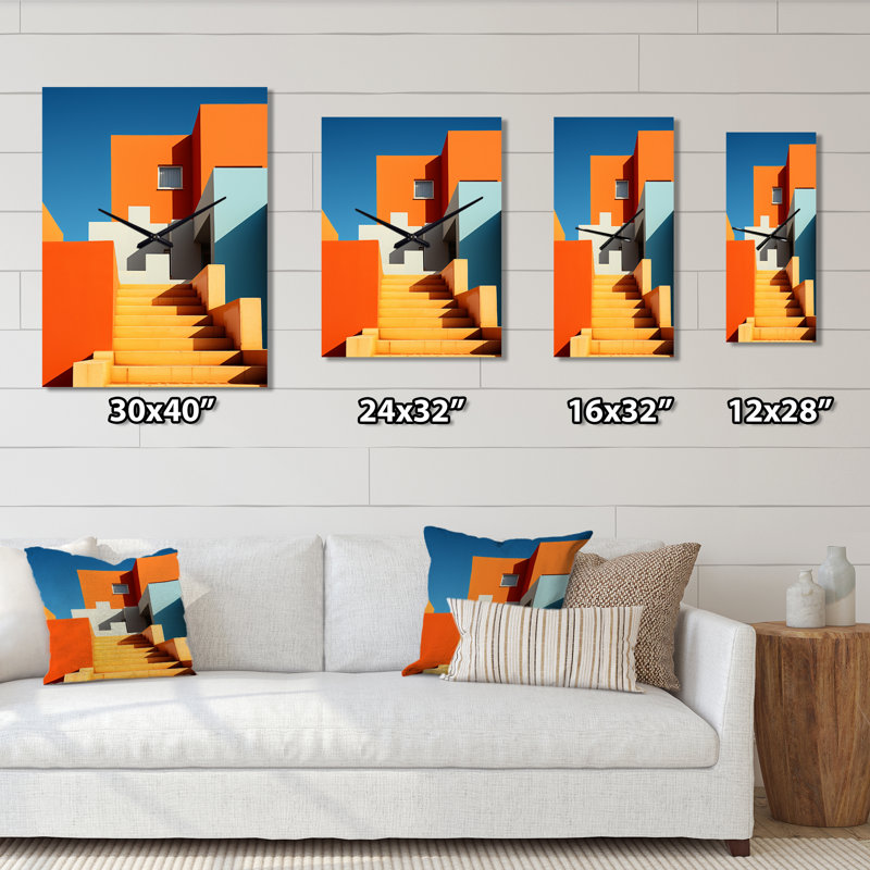 Horloge murale paysage urbain surdimensionnée I - Cityscapes, H 40 po x l 30 po x P 1 po