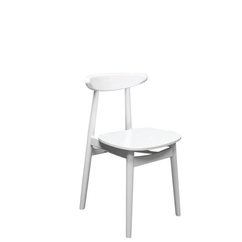 Acushnet 43cm H Solid Wood Ladder Back Stacking Side Chair, White