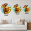 Horloge murale moderne brune et turquoise-1054405599
