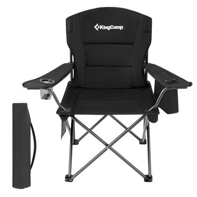 Latitude Run® Padded Oversized Folding Chair with Cupholder, Cooler, & Pocket
