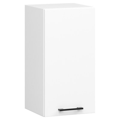 This kitchen wall cabinet is made of white