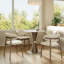 Table de bistro ronde de 79 cm (31 po) pour 2 à 4 personnes, avec piètement en métal texturé pierre frittée et bois, idéale pour un coin repas ou une cuisine.-596206649-602642230