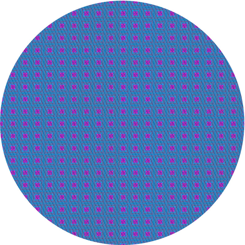 Tapis de zone bleue à motifs, Rond 4 pi