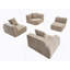 Très grand canapé modulaire courbé en velours avec méridienne en forme de L, canapé modulaire en mousse à mémoire de forme pour le salon, aucun assemblage requis