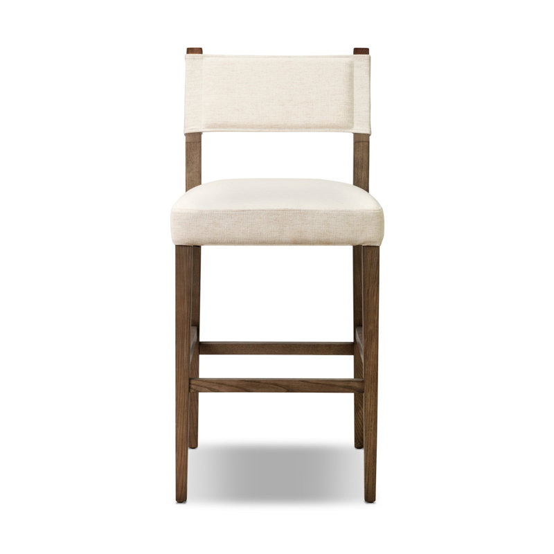 Tabouret Lorretta, Ambre cendré, Mélange de polyester Crypton Nomad Snow, Tabouret de bar (siège d'une hauteur de 29,92 po)
