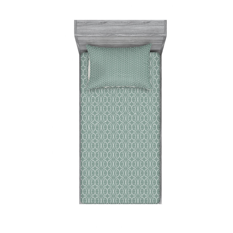 Ensemble de draps à motif géométrique, Ensemble de draps pour lit simple avec drap-housse