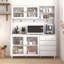 Grande armoire de cuisine avec 4 portes, 4 tiroirs et une tablette à micro-ondes-1073525824