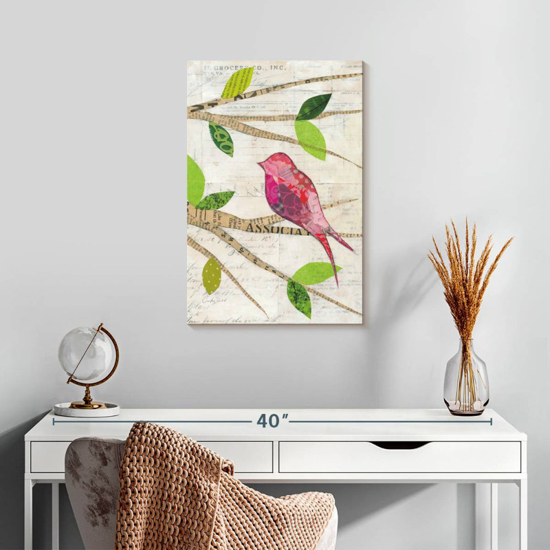 Brampt oiseaux au printemps IV, H 24 po x l 16 po