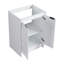 Meuble-lavabo autoportant de 48 po avec lavabo en résine et 2 armoires de rangement, portes à fermeture douce