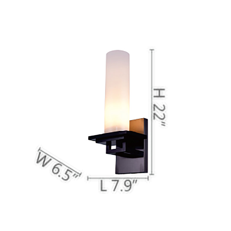 Olmsted 1-Light Silver Wall Sconce With Glass Shade