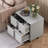 Grey Modern End Table, Elegant Nightstand with Metal Foot & Mirrored Metal Handles-1528497682
