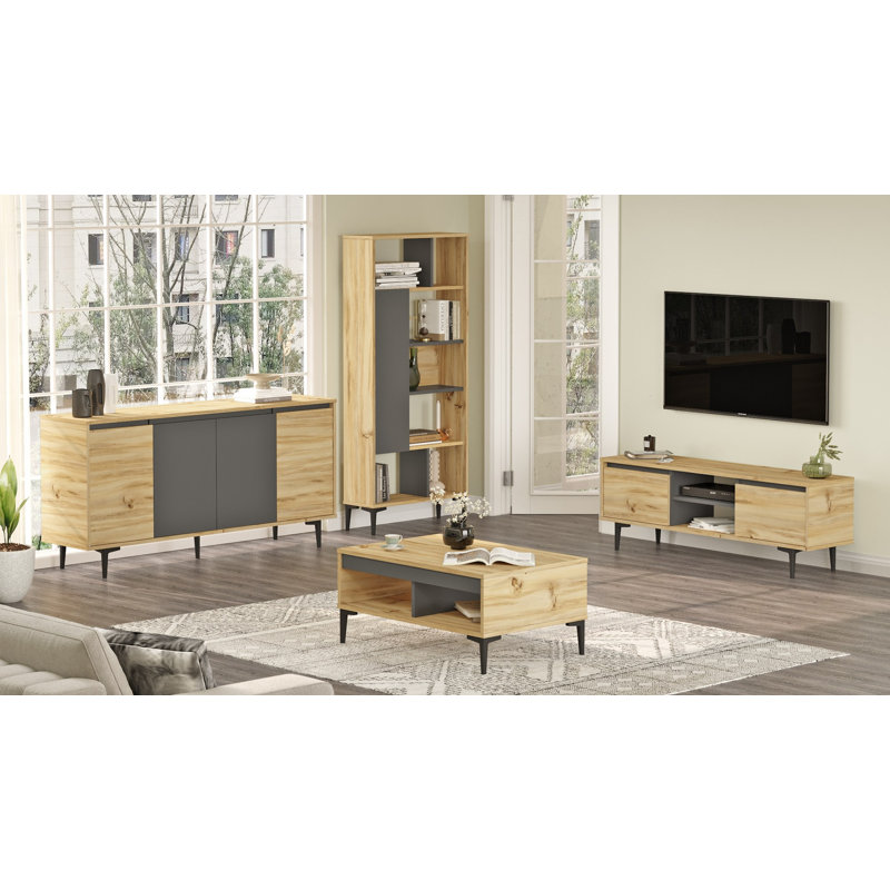 Living Room Furniture Set, Naturel / gris