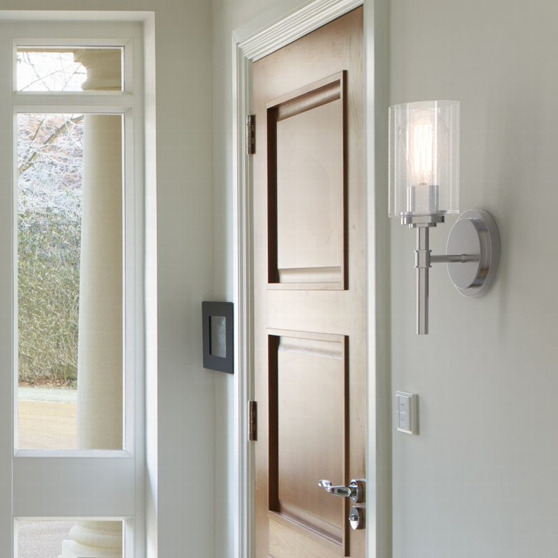 Wexton 1-Light 5.81” Wide Wall Sconce, Clear, Brushed Nickel
