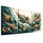 Or et sarcelle, coquillages et corail, ensemble de 3 impressions sur toile-133444022