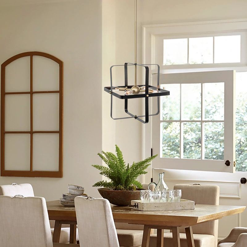 4 - Light Kitchen Island Geometric Pendant Light