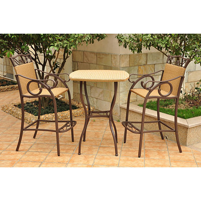Arvi 2 - Person Wicker Patio Dining Set with Round Table