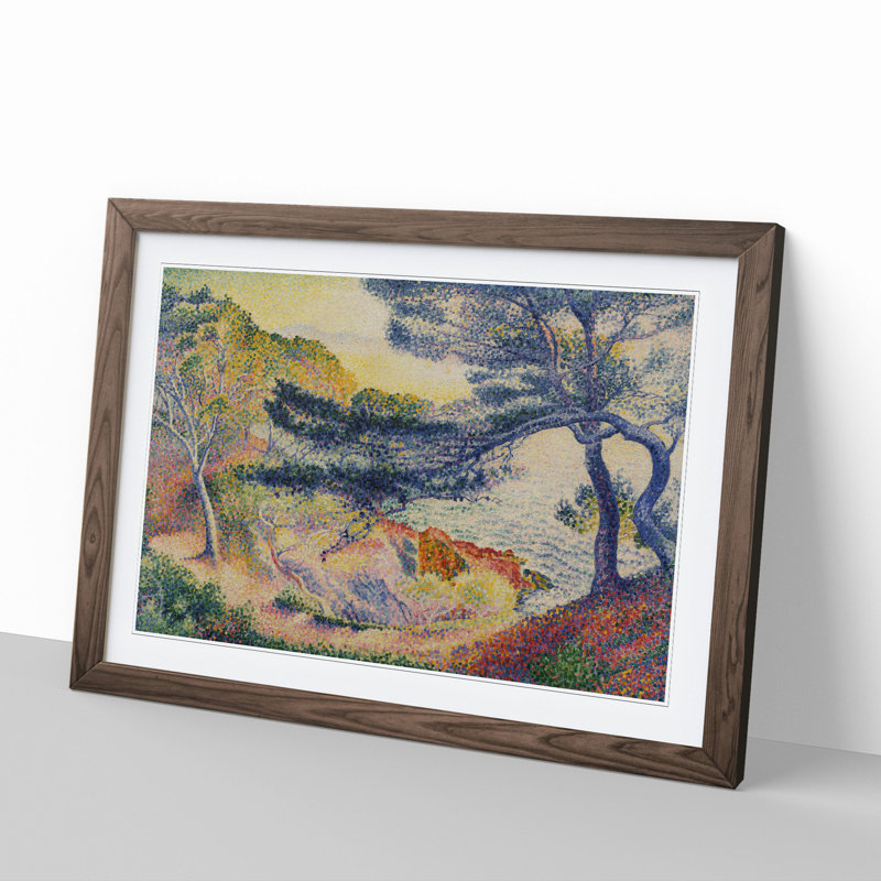 Le Cap Layet by Henri-Edmond Cross - Picture Frame Painting, Walnut Framed, 27cm H x 36cm W x 2cm D