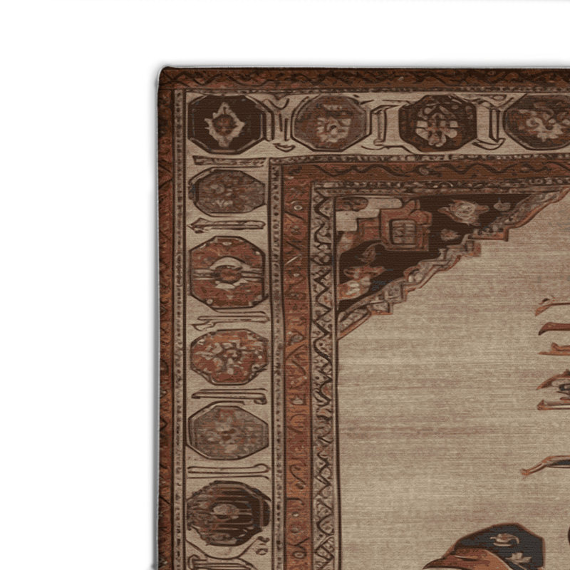 Tapis d'intérieur et d'extérieur gris Persian, Rectangulaire 8 pi x 10 pi