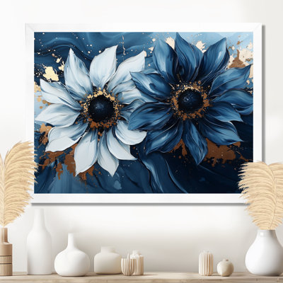 Domynique abstrait aquarelle minuit tournesols beauté I - tournesols, art mural