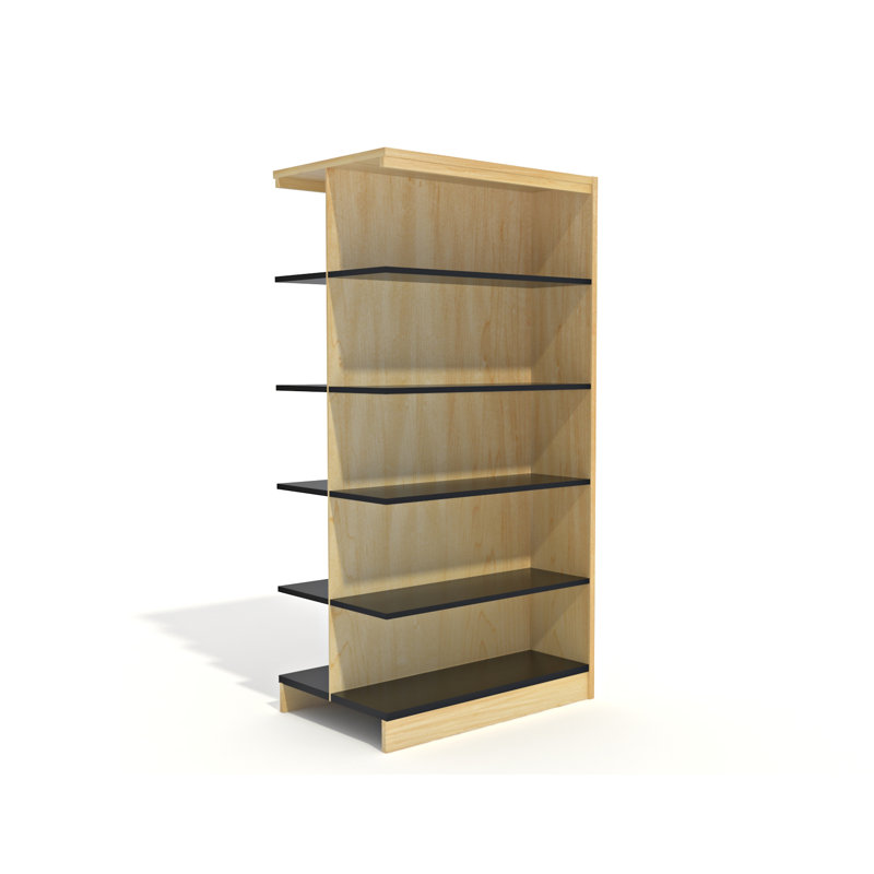 Bibliothèque standard Yursa, Chêne Naturel, (Trois tablettes) H 48 po x l 38 po x P 12 po