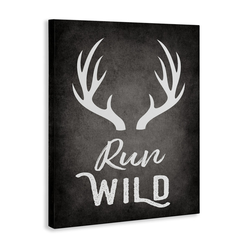 Art mural sur toile Run Wild Antler par Ashley Calhoun, H 30 po x l 24 po
