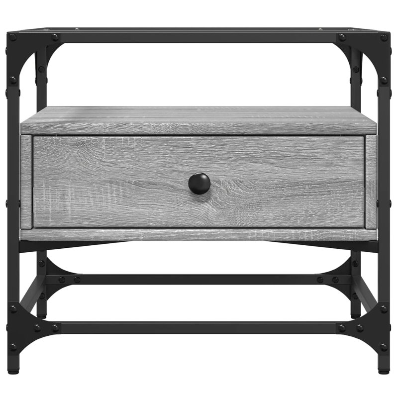 Alham Coffee Table with Storage, Black/Grey Sonoma