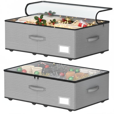 Under Bed Storage With Wheels, No Assemble Required 10 Inches Height Under Bed Storage Bins,Large Capacity Rolling Underbed Shoe Storage Containers，Dorm Underbed Storage Drawers