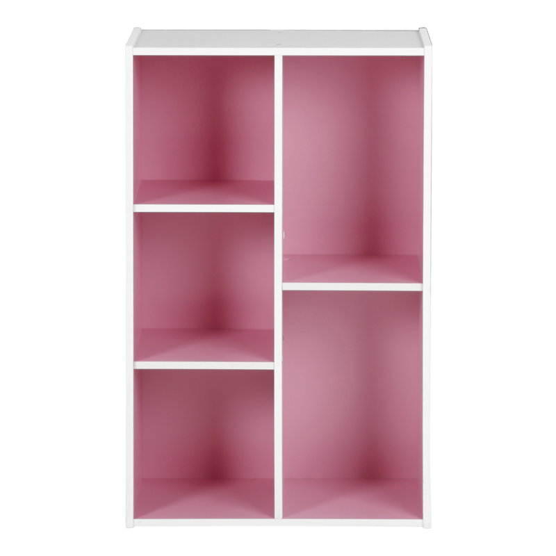 Kaidence Bookcase, White/Pink