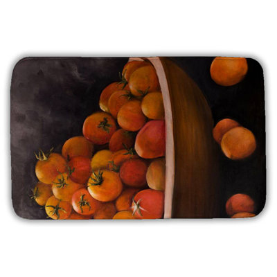 Bowl of cherry tomatoes Bath Mat with Non-Slip Backing - Quick Dry Memory Foam Bathroom Rug - Absorbent - Modern Plush Spa-Style - Machine Washable