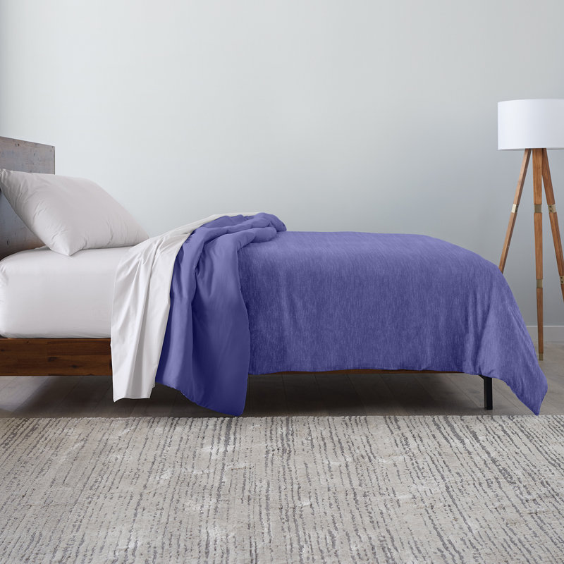 Cooling & Wrinkle-Resistant Jersey Fabric Down-Alternative Comforter, Twin Comforter, Blue