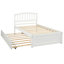 Lit plateforme simple avec lit gigogne, blanc - Bois massif pour une structure de chambre à coucher fascinante