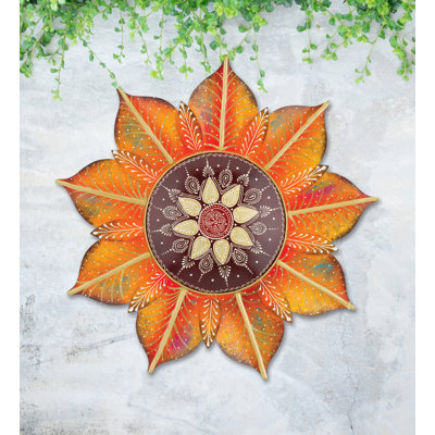 Décoration murale d'extérieur 22 pouces en métal Sun