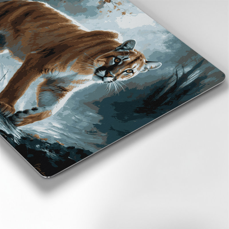«Big Cats Eastern Cougar», art mural en métal gris