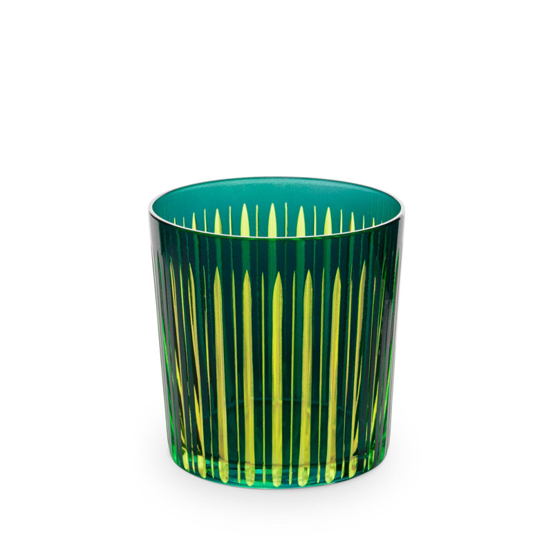 Prism Double Old Fashioned Glasses, Green, 13 oz.