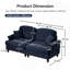 Ensemble de canapés modulaires classiques 2 pièces pour salon (fauteuil 2 places + causeuse 2 places) avec accoudoirs évasés et jupe à volants - Bleu